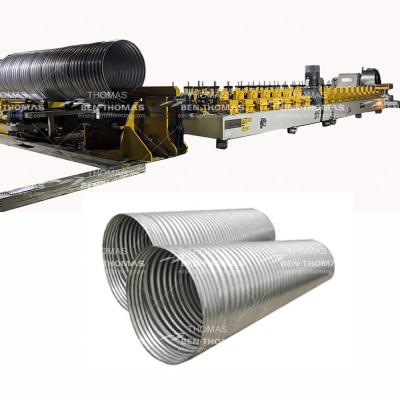 China Underground Drain Pipe Making Machine Spiral Steel Corrugated Pipe Machine Culvert Pipe Machine for sale