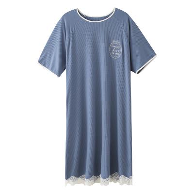 China High Quality QUICK DRY Ladies Knitted Lace Nightgown Ladies Clothing Women's Short Sleeve Modal Pajamas for sale