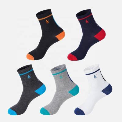 China Fashion Breathable Wholesale Color Socks Casual Mens Combed Cotton Socks Embroidery for sale