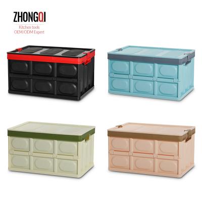 China Household Folding Multifunctional Stable Stacking Foldable Multicolor Storage Box Plastic Organizer Cases for sale