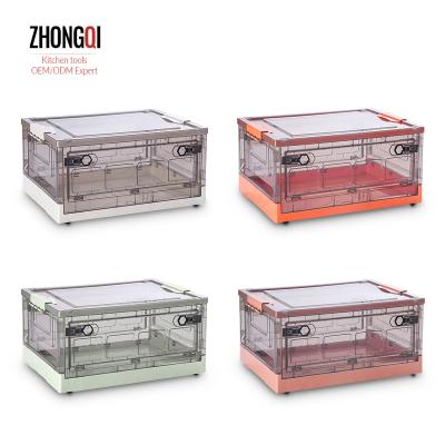 China High Quality Multi Purpose Collapsible Indoor Easy Installation Multicolor Transparent Folding Storage Boxes for sale