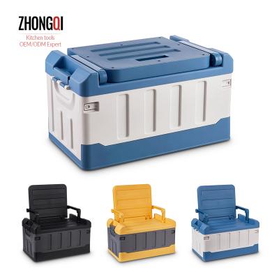 China Universal Blue Plastic Stackable Foldable Waterproof Collapsible Outdoor Tool Heavy Duty Storage Box for sale