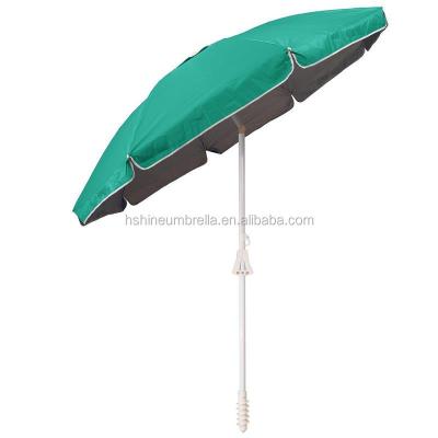 China Classic Plastic High Tilt 6ft UV Protection Outdoor Beach Umbrella With Sand Anchor for sale