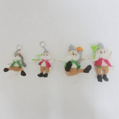 China Mini stuffed Christmas plush toys with key chain, customized toys, CE/ASTM safety stardard for sale