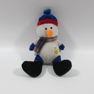 China Christmas Plush Stuffed Toys/Medium Size Christmas Snowman with blue /santa hat and scarf,customized toys,CE/ASTM safety stardard for sale