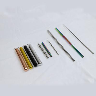 China Straw Stainless Steel Drinking Straw collapsible sustainable eco-friendly with metal case for sale