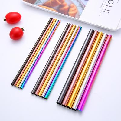 China Sustainable Eco-friendly 304 Stainless Steel Milkshake Bubble Tea Straws Sets for sale