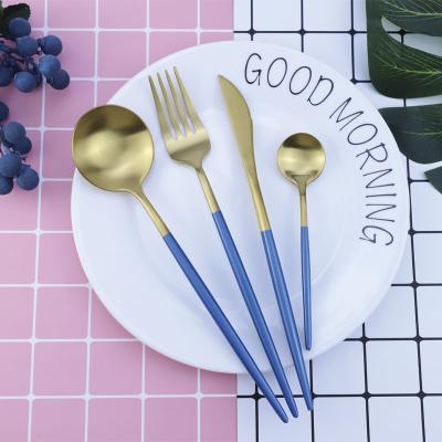 China Viable Quality 304 Excellent Quality Spoon Fork Rose Gold Portuguese Tableware for sale