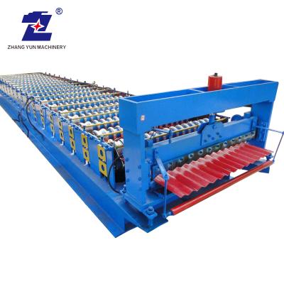 China High Accuracy Line Technical Colorful ZY-metal Double Layer Profile Steel Structure Panel Roof Construction Projects Sheets Making Machine for sale