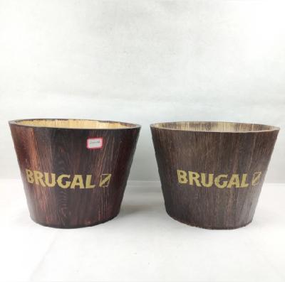 China Eco - Friendly Metal Inside Custom Wooden Ice Bucket for sale