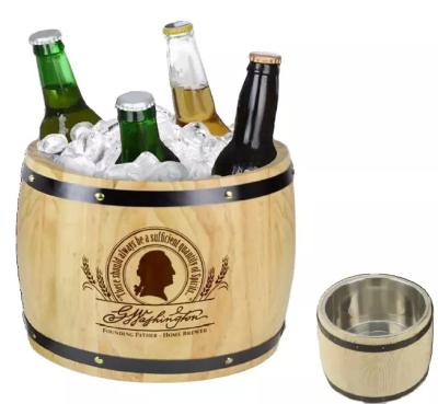 China Sustainable Customized Wooden Ice Bucket for sale