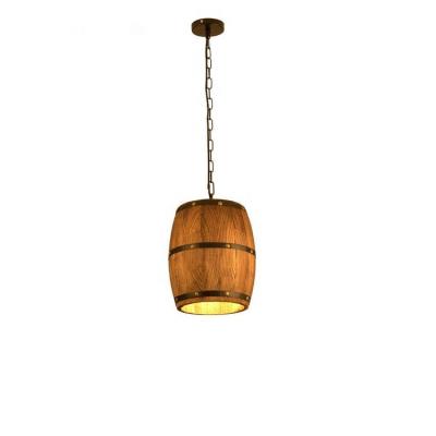 China Barrel Shape Rustic Hot Sale Custom Wooden Lamp for sale