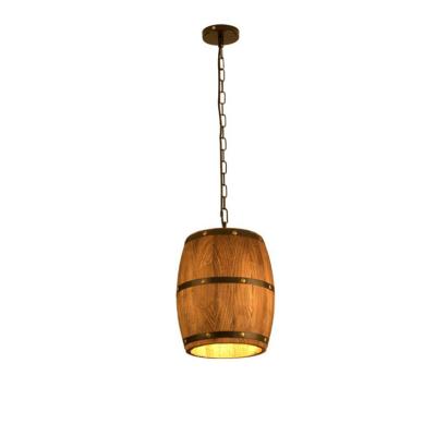 China Industrial Style RETRO Wooden Barrel Wine Barrel Chandeliers for sale