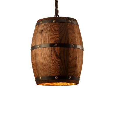 China RETRO Country Wooden Barrel Chandelier for sale