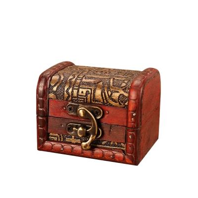 China Wooden Antique Small Jewelry Storage Chest Chest Box for sale