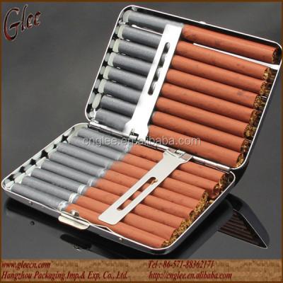 China Recycled Materials Hinged Mini Metal Cigar Case / Box for sale