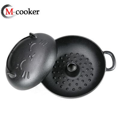 China Beautiful Style Pot Cast Iron Sustainable Coated Vegetable Oil Pot Cookware for sale