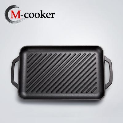 China China factory modern hot sale cast iron grill pan with two handles for sale