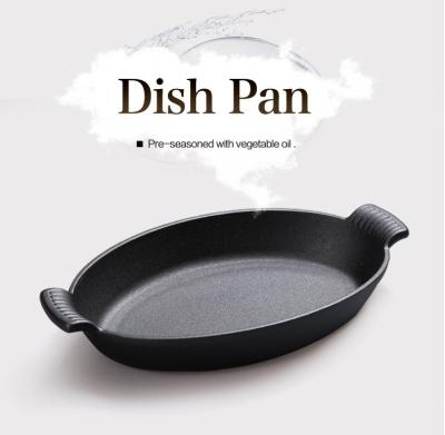 China Viable Pre-Seasoned Cast Iron Fish Shaped Dish Pan for sale