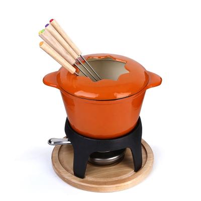 China Sustainable Melting Fondue Pot Tools Red Chocolate Frozen Melting Fondue Cooking Pot for sale