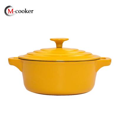 China Customized sustainable enamel color cast iron casserole pot cookware soup pot for sale