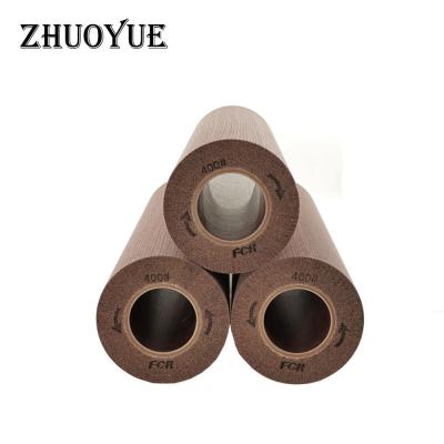 China Industry Polishing ZHUOYUE Non Woven Roller Brush 400# Fin Roller Abrasive Polishing Polishing High Cut Non Woven Brush Roller for sale