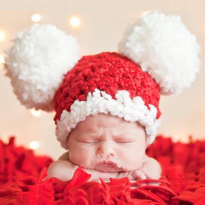 China COMMON Christmas baby photography costume baby knitted photography hatBaby red knitted hat for sale