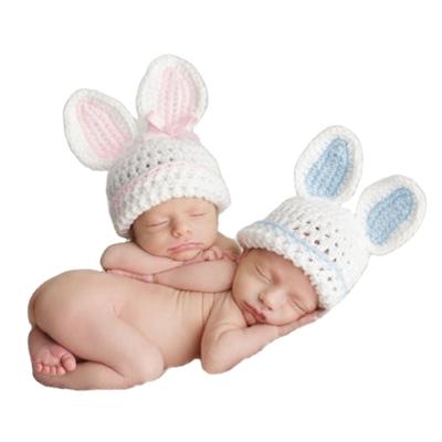 China Lovely Bunny Ear Baby Beanie Hats handmade knitted COMMON wholesale for winter for Easter for sale