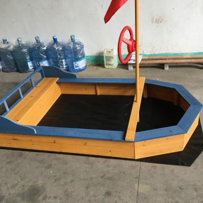 China New wooden pirate ship wooden play sandbox for kids for sale