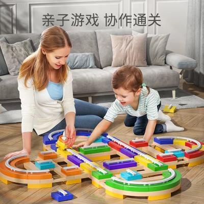 China Building Block Architecture Toys Amazon Frontier Children's DIY Building Block Transformation Electric Way Sliding Large Car Particle Set Early educat for sale