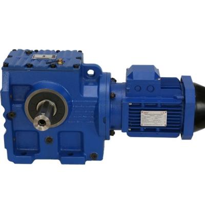 China Hotels S Series Gear Box With Motor Shaft Motor Helical-worm Drive Worm Reduction Stable Flange Bevel Gearbox for sale