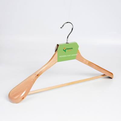 China Wholesale Natural Hangers Minimalist High Quality Custom Cheap Cloth Manufacturer Wooden Coat Hanger à venda