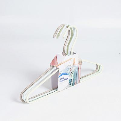 China Non Slip Metal Hanger Minimalist Hand Made Nylon Rope Covered Hanger Set for sale