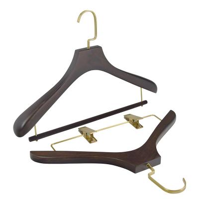 China New Design Craft Luxury Custom Minimalist Coat Hanger Classic Wooden Coat Suit Hangers For Clothes for sale