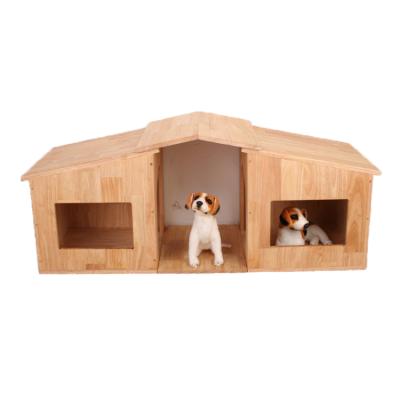 China Sustainable Double Dogs Bed Kennel Furniture Environmentally Friendly Wooden Pet Houses Indoor Kennel for sale