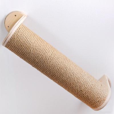 China Sustainable Wholesale Pet Toys Custom Hanging On The Wall Wooden Sisal Cat Scratcher Scratching Post for sale