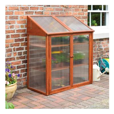 China Easily Assembled Mini Wooden Cold Wood Structure Garden Furniture Factory Outdoor Storage Grow House Greenhouse For Sale for sale