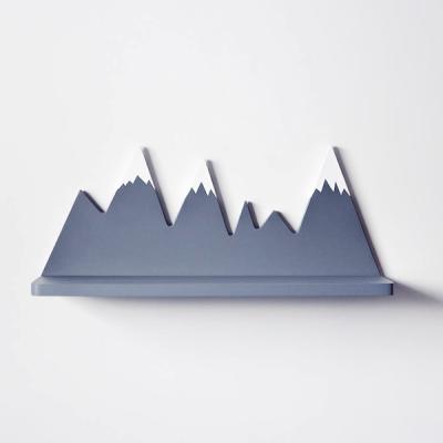 China New Design Kids Room Wooden Shelf Decor Wall Artwork Mountains Shelf Wooden Wall Decorations For Baby Nursery for sale