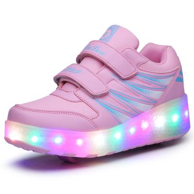 China New EVA fashion boys girls led light casual sport with lights wholesale sneaker kids roll up shoes kids sneakers for sale