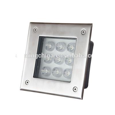 China 9W Hotel Lamp Stainless Steel Spray Shower Aluminum Body High Lumen Led Underground Light Factory for sale