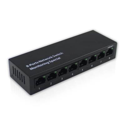 China NST-BZ-811 Small Scale POE Iron Shell Network Fiber Optic Equipment 8 Ports 100M Ports Network Switch for sale