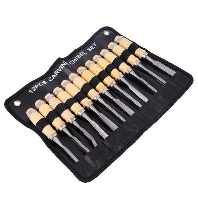 China Wood Work 12 Pcs Wood Carving Chisel Carving Chisel Set for sale