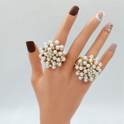 China 2021 Environmentally Friendly Wholesale Expandable Lady Ring Pearl Gem Ring Jewelry for sale