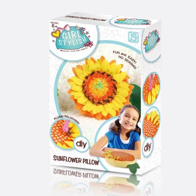 China Toy Wholesale Kid DIY Educational Christmas Plush Sunflower Pillow Handmade Toys for sale