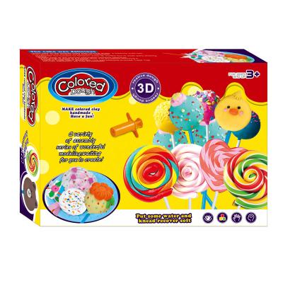 China Educational Toy Play Dough With 6 Color Kid Education Toys DIY Clay Lollipop Playdough Kit for sale