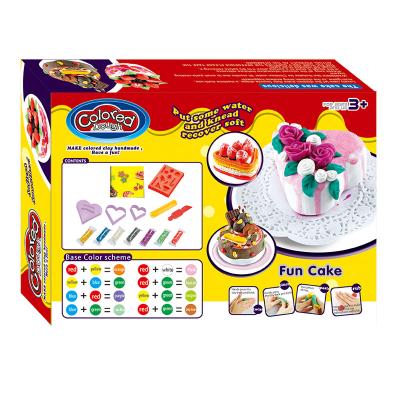 China Educational Toy Play Dough with 6 Colors Child Education Kitchen Toys DIY Dessert Cake Playdough Kit for sale