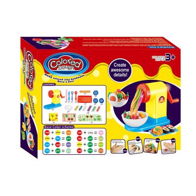 China Educational Toy Play Dough with 6 Color Kid Noodle Maker Play Dough Toy Color Playdough Tool Kit for sale