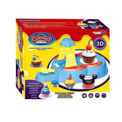 China Educational Toy Play Dough with 6 Color Kitchen Toy Playdough Cake Maker Play Dough Set Children for sale