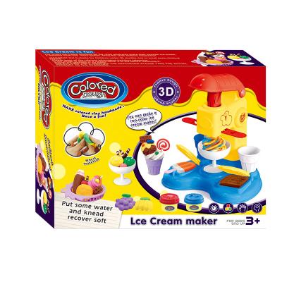 China Educational Toy Play Dough with 6 color kids kitchen set toy ice cream maker playdough for kids for sale