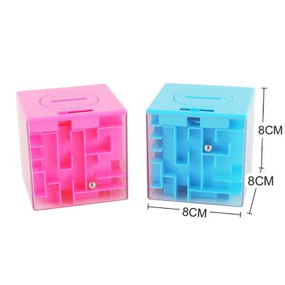 China Early Money Maze Puzzle Box For Kids Education Coin Collection Bank 3D Toy Cube for sale